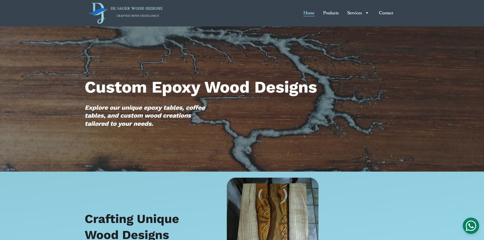 De Jager Wood Designs website